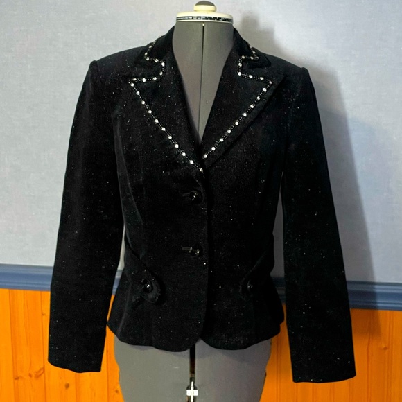 EUC-Bisou Bisou sparkly black jacket - Picture 2 of 7